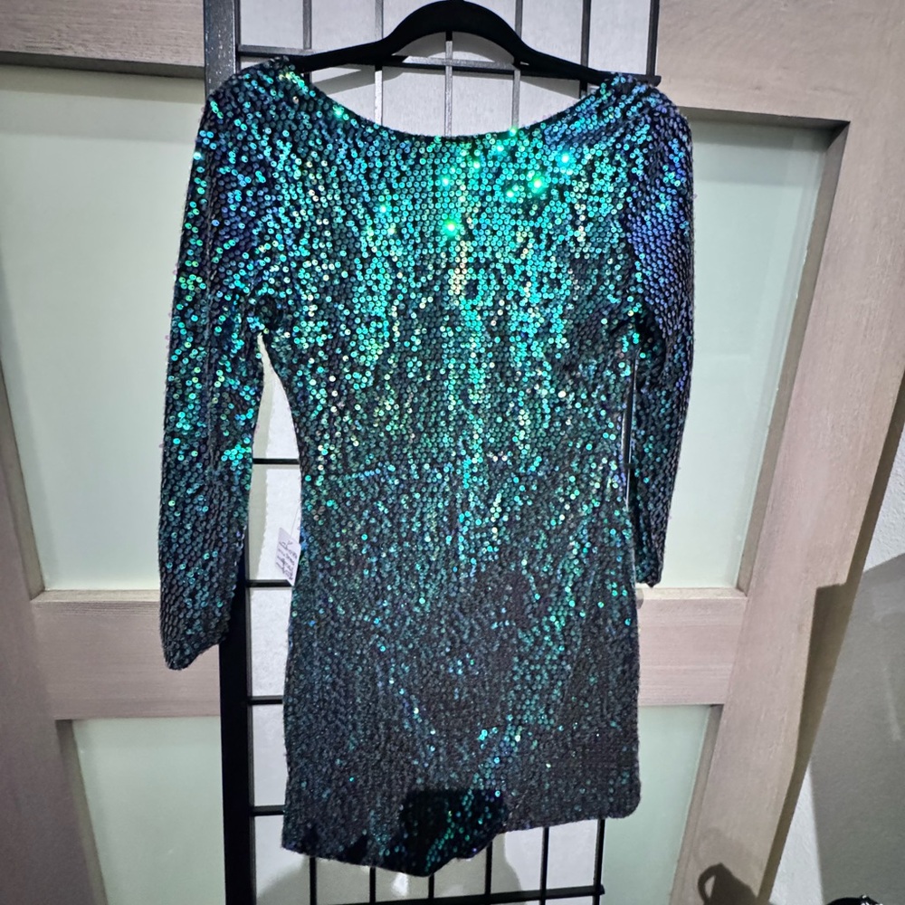 Sequin Long Sleeve Dress